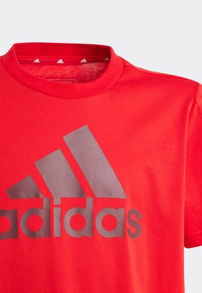 Camiseta Rojo-Plateado adidas Performance Essentials Logo Grande
