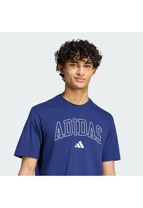 Camiseta Estampada Entrenamiento Azul Adidas Collegiate Lineage