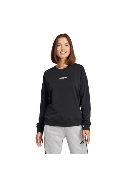 Buzo Negro Adidas Essentials Linear French Terry Mujer