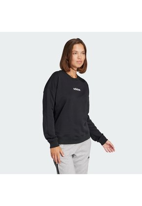 Buzo Negro Adidas Essentials Linear French Terry Mujer