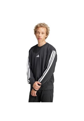 Buzo Entrenamiento Negro Adidas Essentials 3-Stripes French Terry
