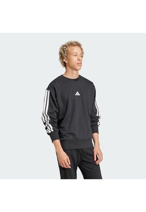 Buzo Entrenamiento Negro Adidas Essentials 3-Stripes French Terry