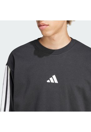 Buzo Entrenamiento Negro Adidas Essentials 3-Stripes French Terry