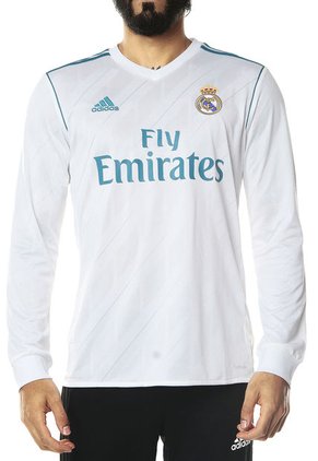 Camiseta Real Madrid Blanco-Azul  adidas Performance Real H Jsy ls