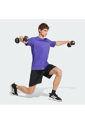 Camiseta Entrenamiento Morada Adidas Workout Essentials Logo Feelready Hombre