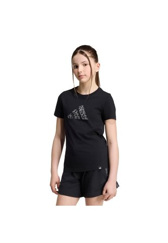 Camiseta Negra Adidas Graphic Estampado Animal Print Niñas adidas Performance