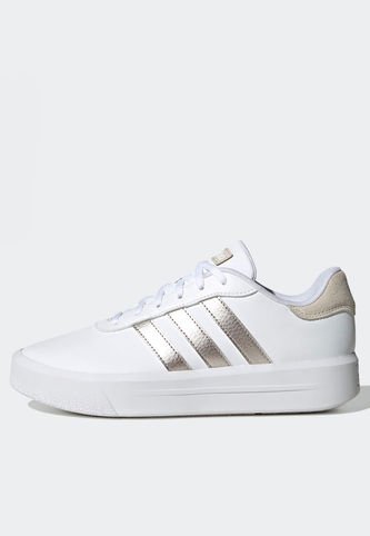 Tenis Lifestyle Blanco-Plateado-Beige adidas Performance Court Plataforma adidas Performance