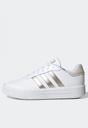 Tenis Lifestyle Blanco-Plateado-Beige adidas Performance Court Plataforma