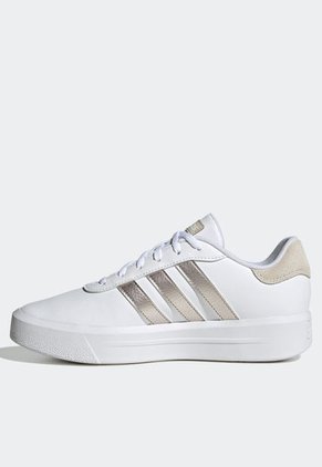 Tenis Lifestyle Blanco-Plateado-Beige adidas Performance Court Plataforma