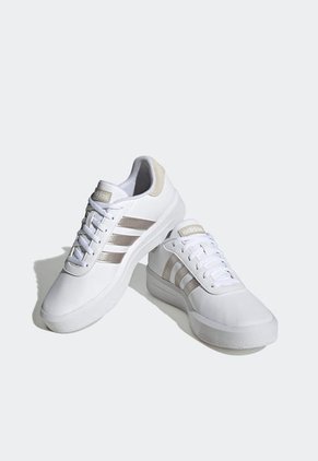 Tenis Lifestyle Blanco-Plateado-Beige adidas Performance Court Plataforma