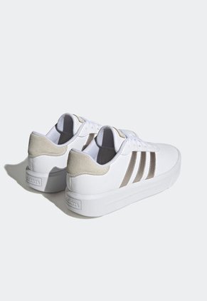 Tenis Lifestyle Blanco-Plateado-Beige adidas Performance Court Plataforma