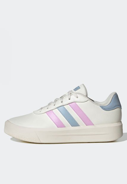 Tenis Lifestyle Marfil-Azul Raf-Rosa adidas Performance Court Plataforma