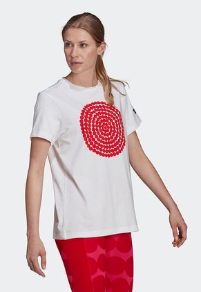 Camiseta Blanco-Rojo adidas Performance Sportswear Marimekkp Estampado