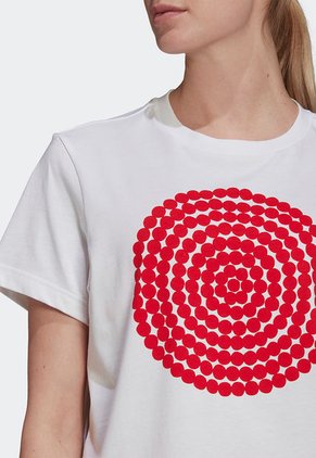 Camiseta Blanco-Rojo adidas Performance Sportswear Marimekkp Estampado