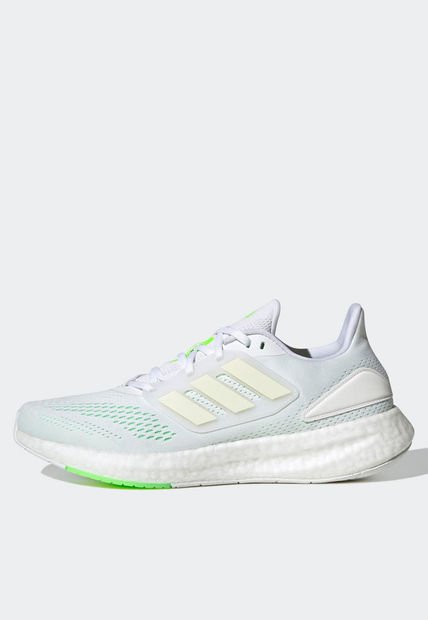 Tenis Running Blanco-Verde Neón-Beige adidas Performance Pureboost 22