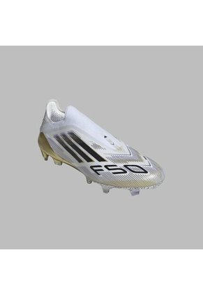 Guayos Adidas Hombre F50 Elite Laceless FG - Blanco/Dorado