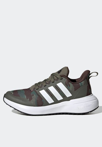 Tenis Running Verde-Café-Blanco adidas Kids Fortarun 2.0 Cloudfoam Sport Running Lace