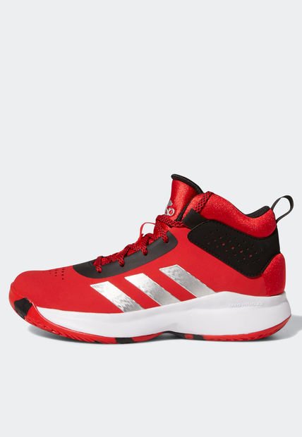 Tenis Basketball Rojo-Blanco-Negro-Plateado adidas Kids Cross Em Up 5 K Wide