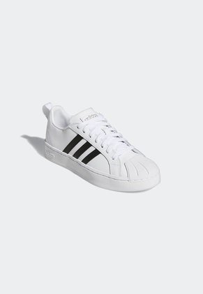 Tenis Lifestyle Blanco-Negro-Plateado adidas Performance Court Low Streetcheck Cloudfoam