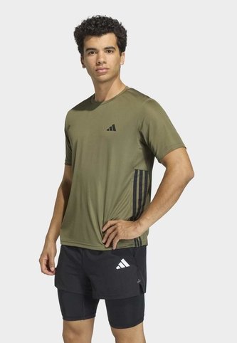 Camiseta Training adidas Performance Workout Essentials Base 3 Rayas Verde Oliva adidas Performance