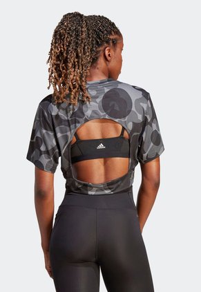 Camiseta Corta Negro-Gris adidas Performance Train Essentials