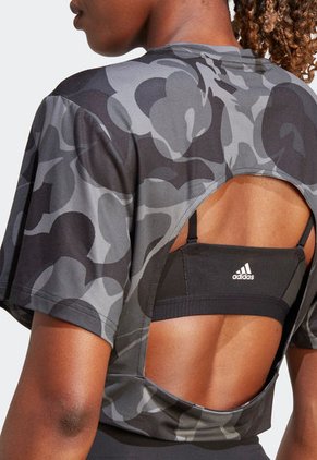 Camiseta Corta Negro-Gris adidas Performance Train Essentials