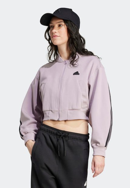 Chaqueta Bomber Lila-Negro adidas Performance Future Icons 3-Stripes