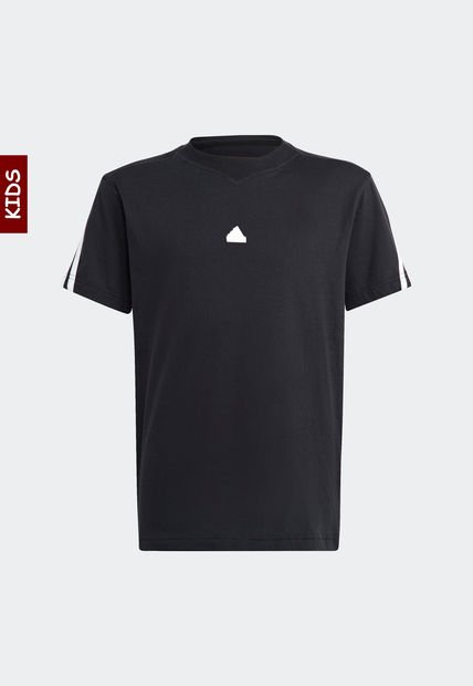 Camiseta Negro-Blanco adidas Kids Essentials 3 Rayas