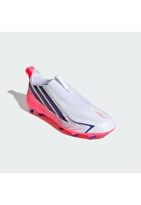 Guayos Blanco Adidas F50 Hyperfast League Sin Cordones Terreno Firme Niños Blanco