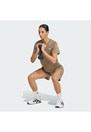 Camiseta Entrenamiento Beige Adidas Workout Essentials Mujer