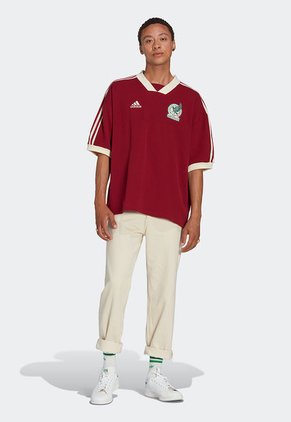 Camiseta Vinotinto-Beige adidas Performance Oversize