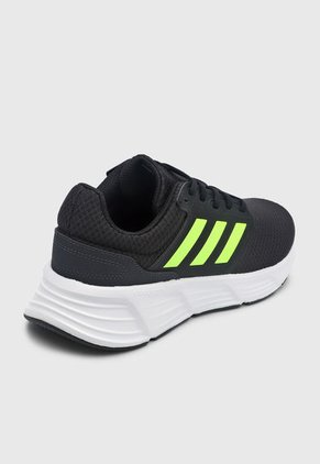 Tenis Running Negro-Blanco-Amarillo Neón adidas Performance Galaxy 6