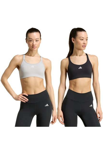 Top Entrenamiento Negro Adidas Optime Essentials Paquete Doble Mujer