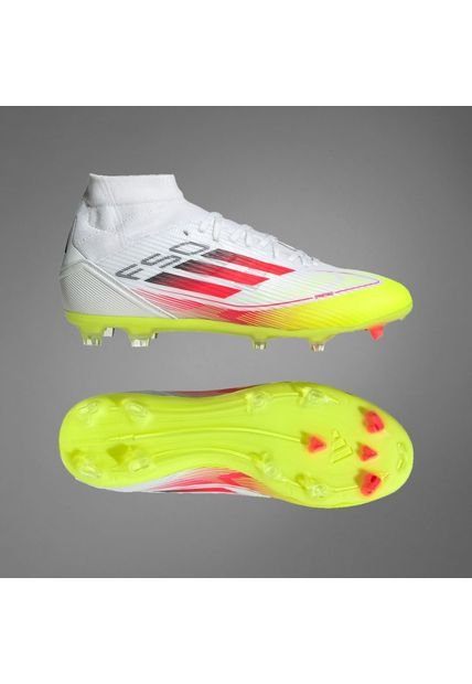 Adidas Performance Guayos Adidas Mujer F50 League Mid Firm/Multi-Ground Cleats-Blanco-Amarillo Guayos Adidas Mujer F50 League Mid Firm/Multi-Ground Cleats-Blanco-Amarillo