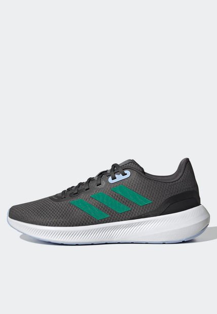 Tenis Running Gris-Verde-Blanco-Celeste adidas Performance Runfalcon 3