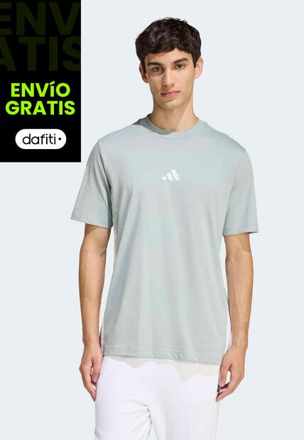 Camiseta adidas Sportswear Essentials 3 Rayas Verde