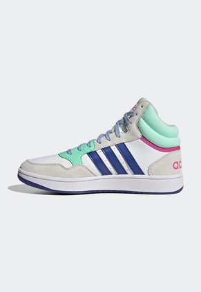 Tenis Basketball Blanco-Azul-Verde Menta adidas Performance Hoops 3.0 Mid