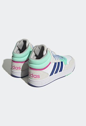 Tenis Basketball Blanco-Azul-Verde Menta adidas Performance Hoops 3.0 Mid