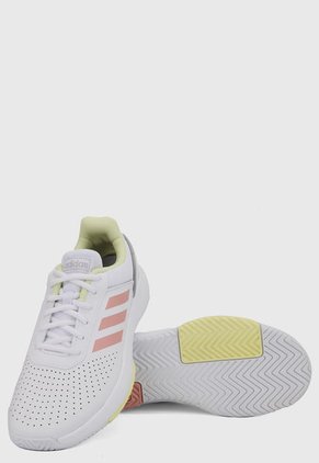 Tenis Lifestyle Blanco-Rosa-Amarillo adidas Performance Courtmash