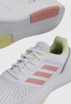 Tenis Lifestyle Blanco-Rosa-Amarillo adidas Performance Courtmash