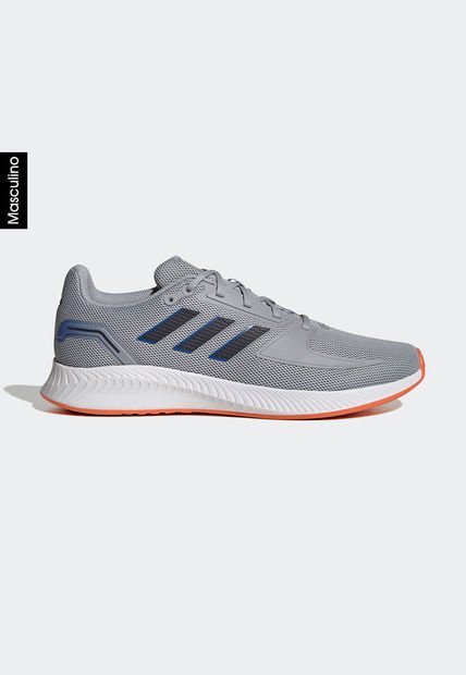 Tenis Running Gris-Azul-Blanco adidas Performance Run Falcon 2.0