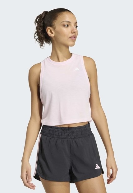 Camiseta Training adidas Performance Essentials Boxy Rosa