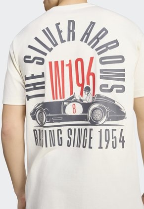 Camiseta adidas Sportswear Graphic Mercedes AMG Petronas F1 Team Silver Arrows 1955 Marfil