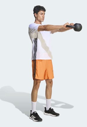 Camiseta adidas Performance Essentials Base 3 Rayas Blanco
