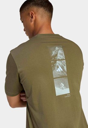 Camiseta adidas Sportswear Graphic Outdoor Mountain Biking Verde Oliva