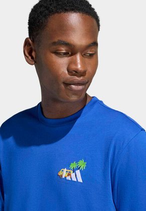 Camiseta adidas Sportswear Graphic Mini Embroidery Surfing Azul