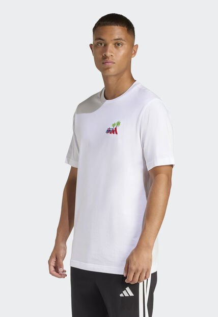 Camiseta adidas Sportswear Graphic Mini Embroidery Surfing Blanco