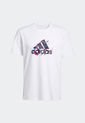Camiseta Blanco-Negro-Fucsia adidas Performance 3-Stripes Graphic Tee de adidas Performance