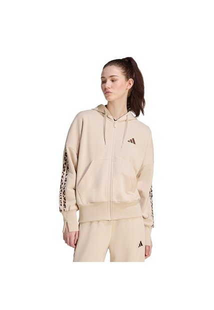 Chaqueta Beige Adidas Seasonal Essentials Animal Print Mujer