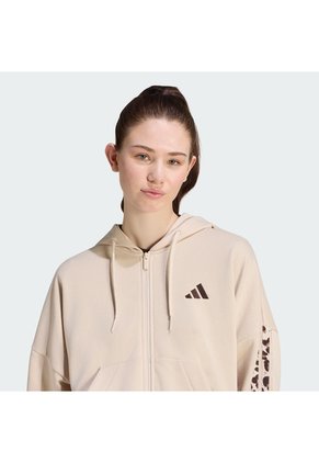 Chaqueta Beige Adidas Seasonal Essentials Animal Print Mujer